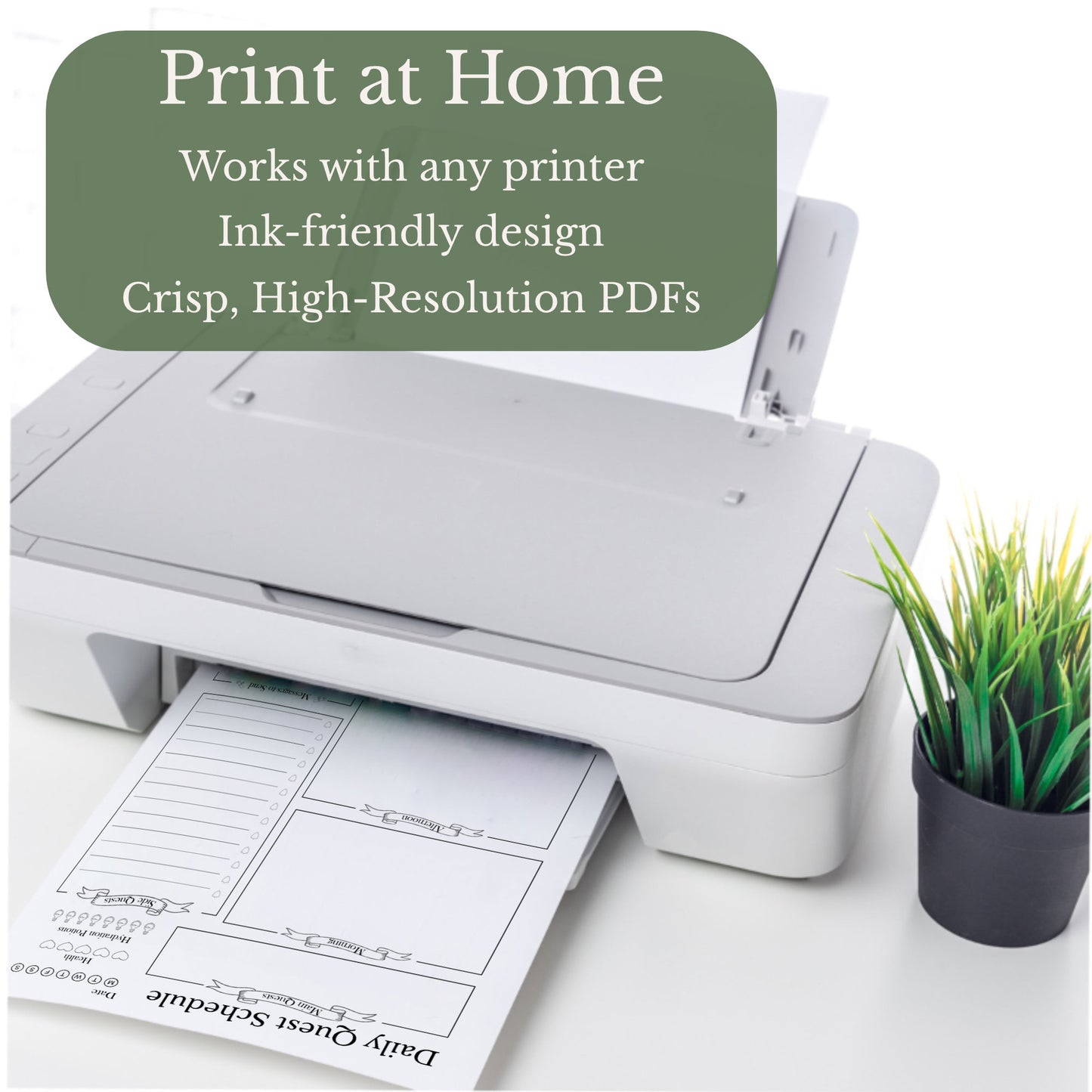 Easy to print the Fantasy Daily quest Schedule planner at home.