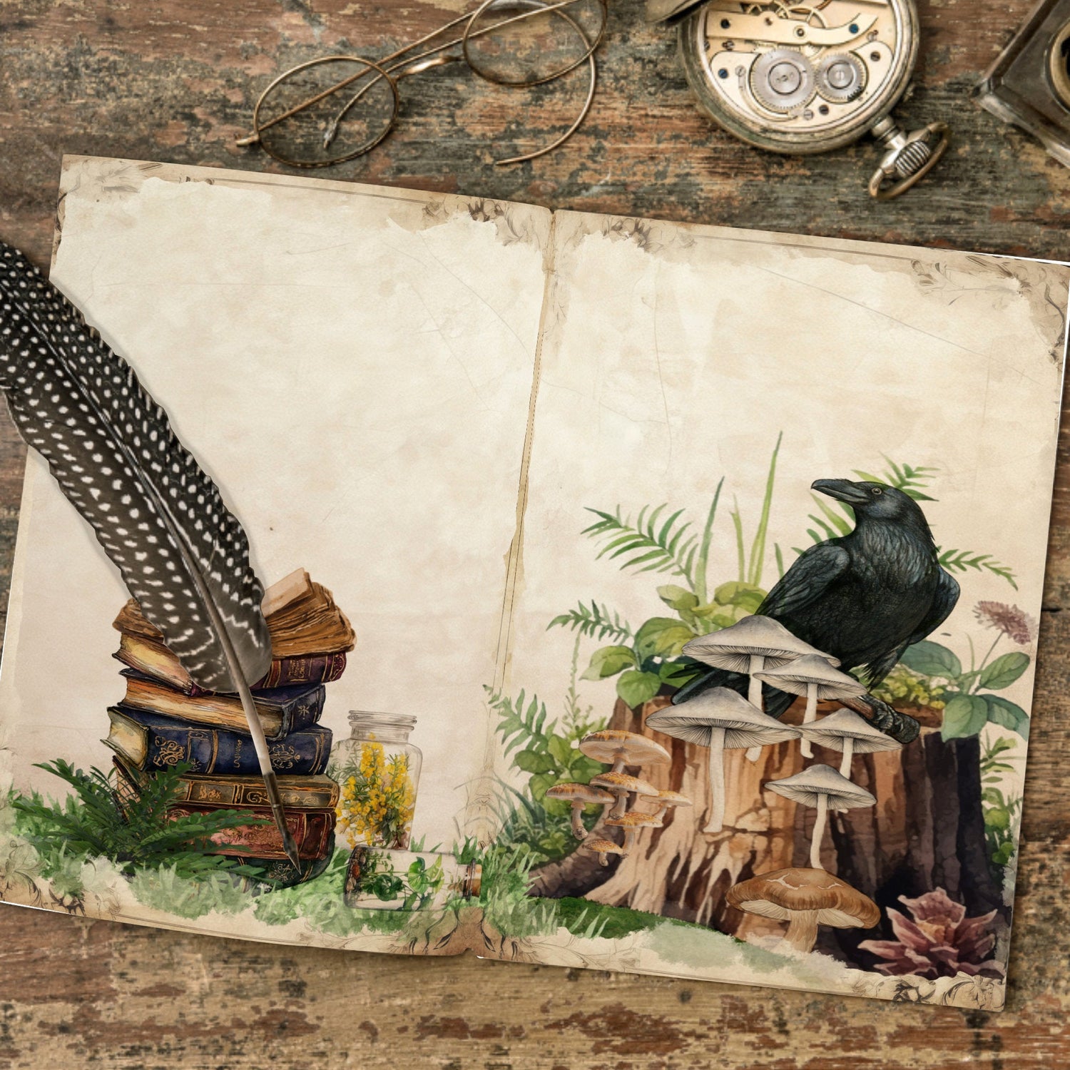 Dark Academia & Forestcore Junk Journal Printables