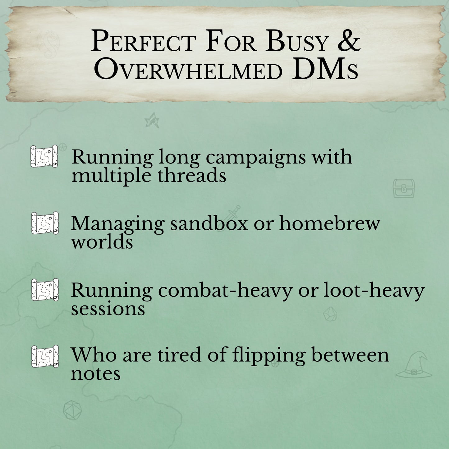campaign organization printable bundle for overwhelmed DMs managing multiple storylines