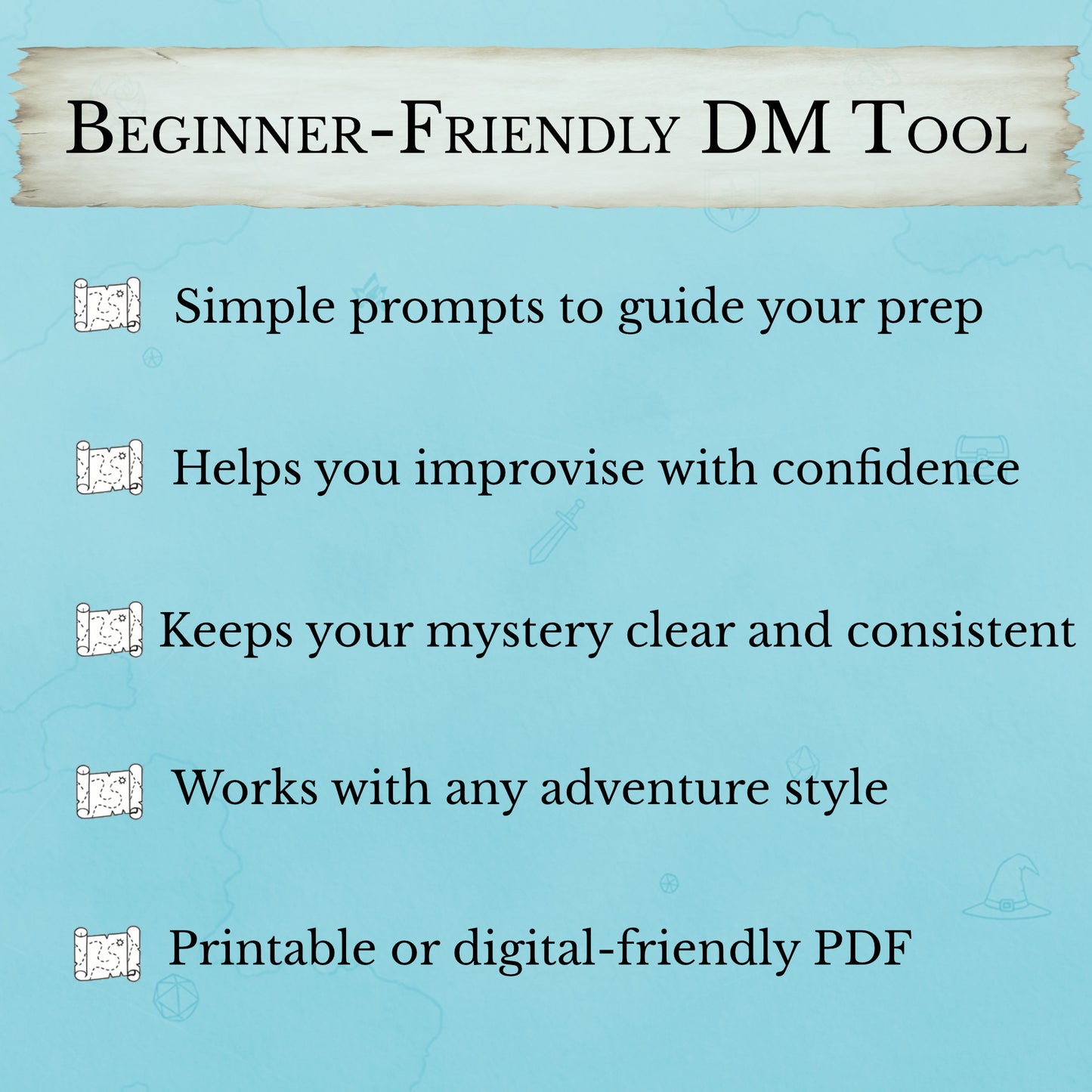 Beginner-friendly D&D mystery planning tool for investigation sessions