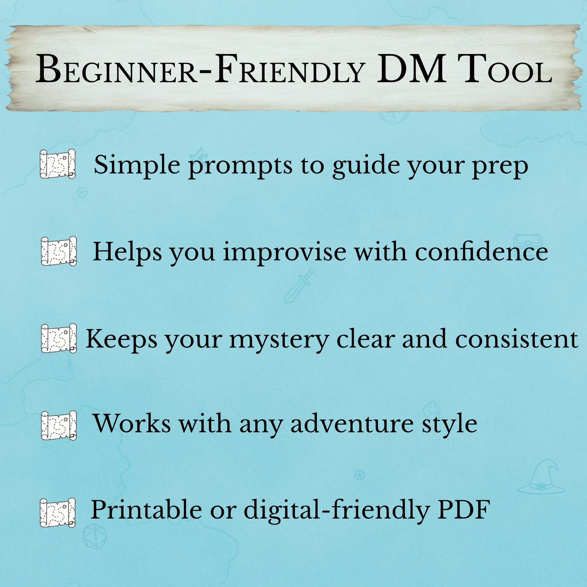 Beginner-friendly D&D mystery planning tool for investigation sessions