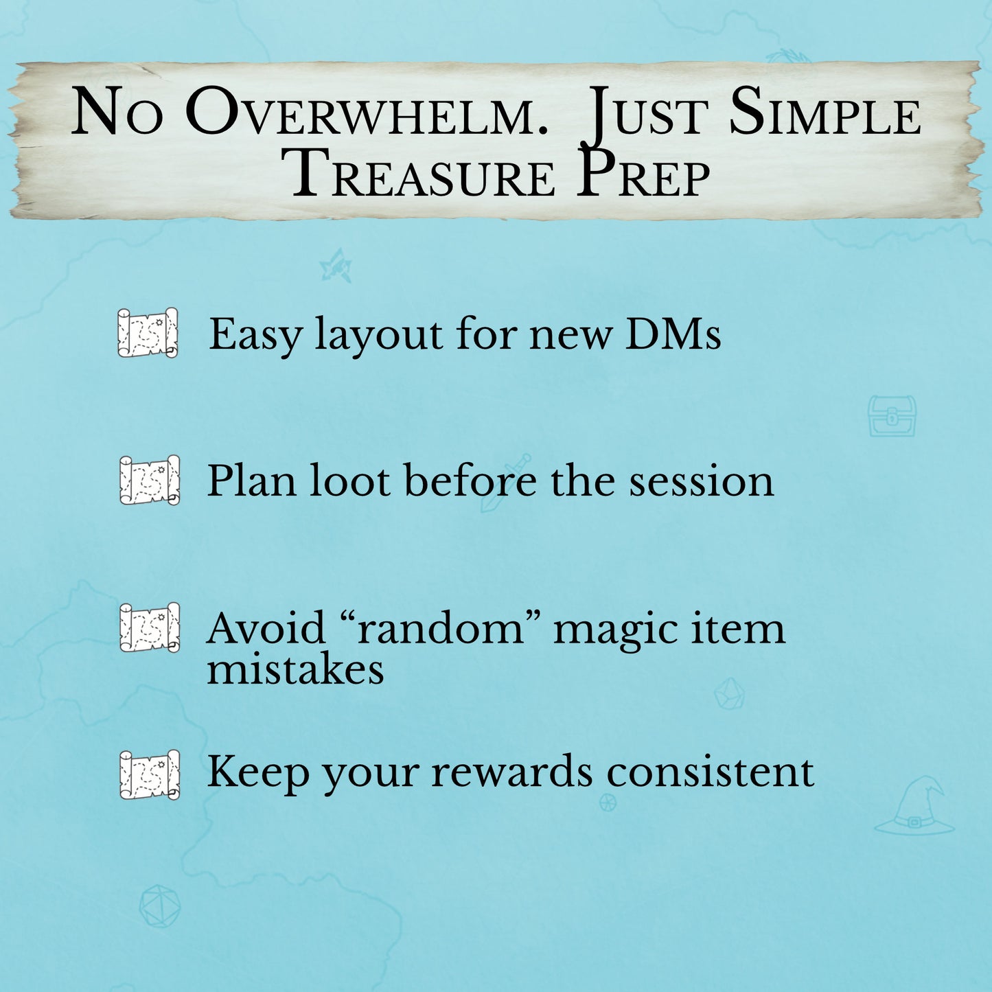 new Dungeon Master treasure planning worksheet for loot prep