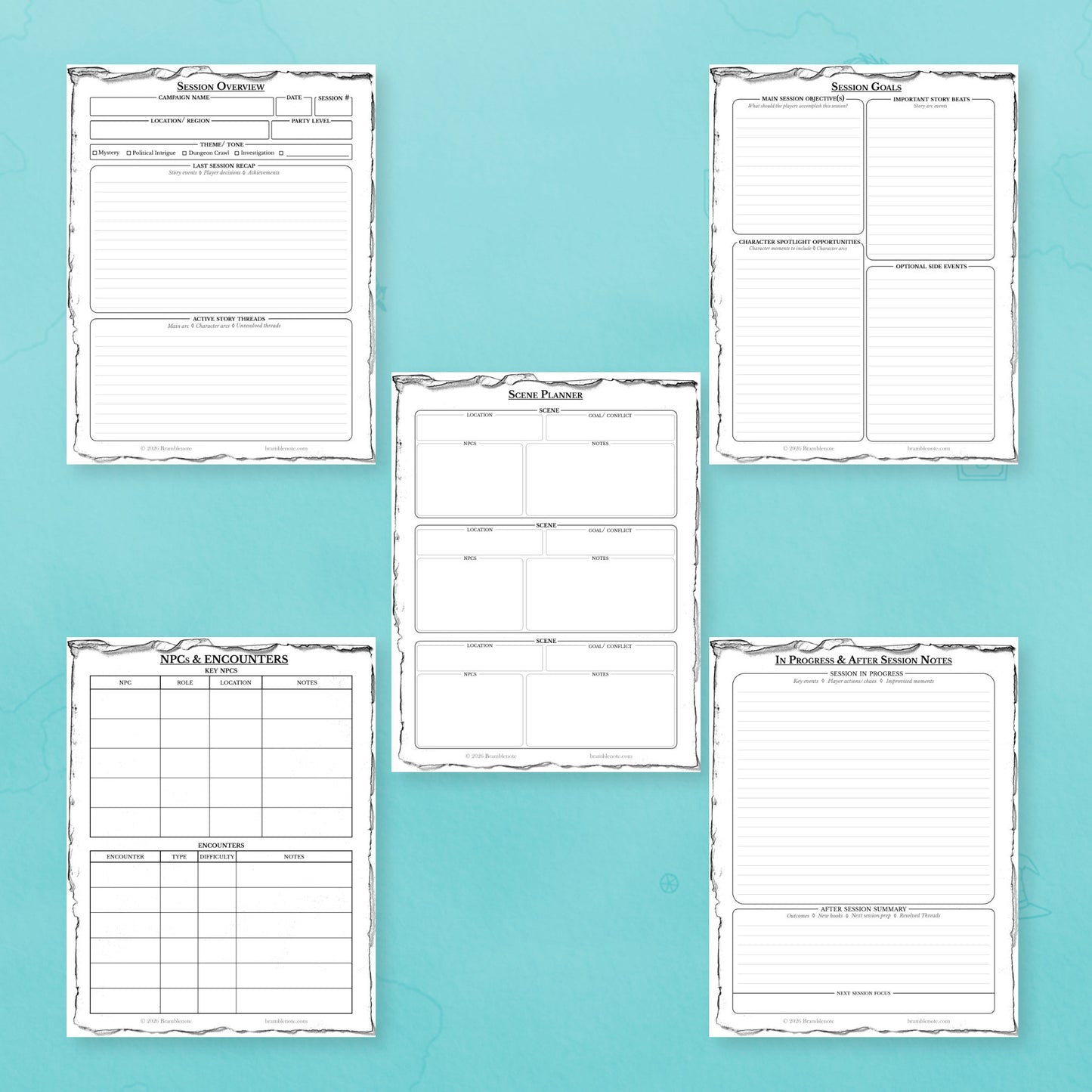 New Dungeon Master planning sheets designed for first-time DM prep