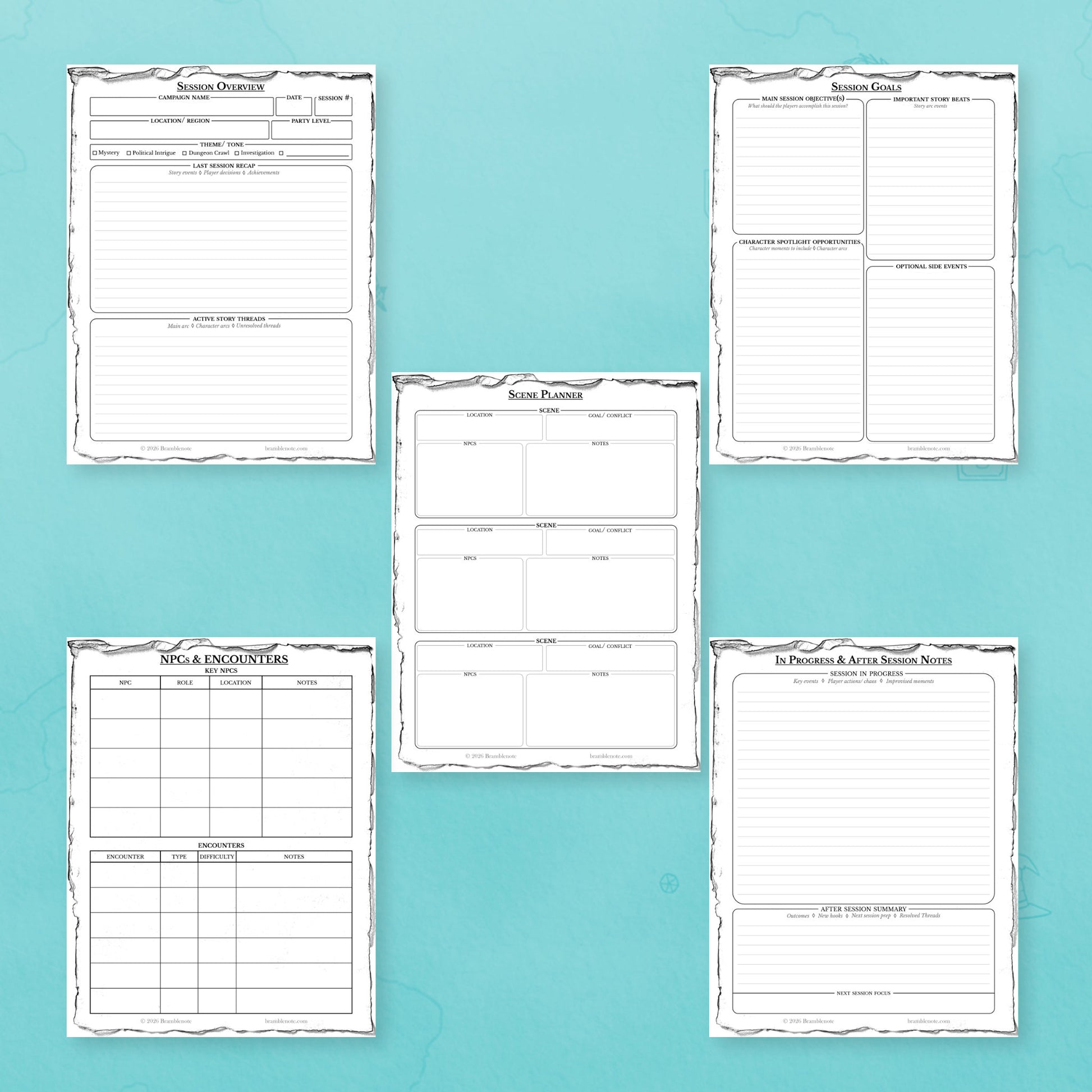 New Dungeon Master planning sheets designed for first-time DM prep