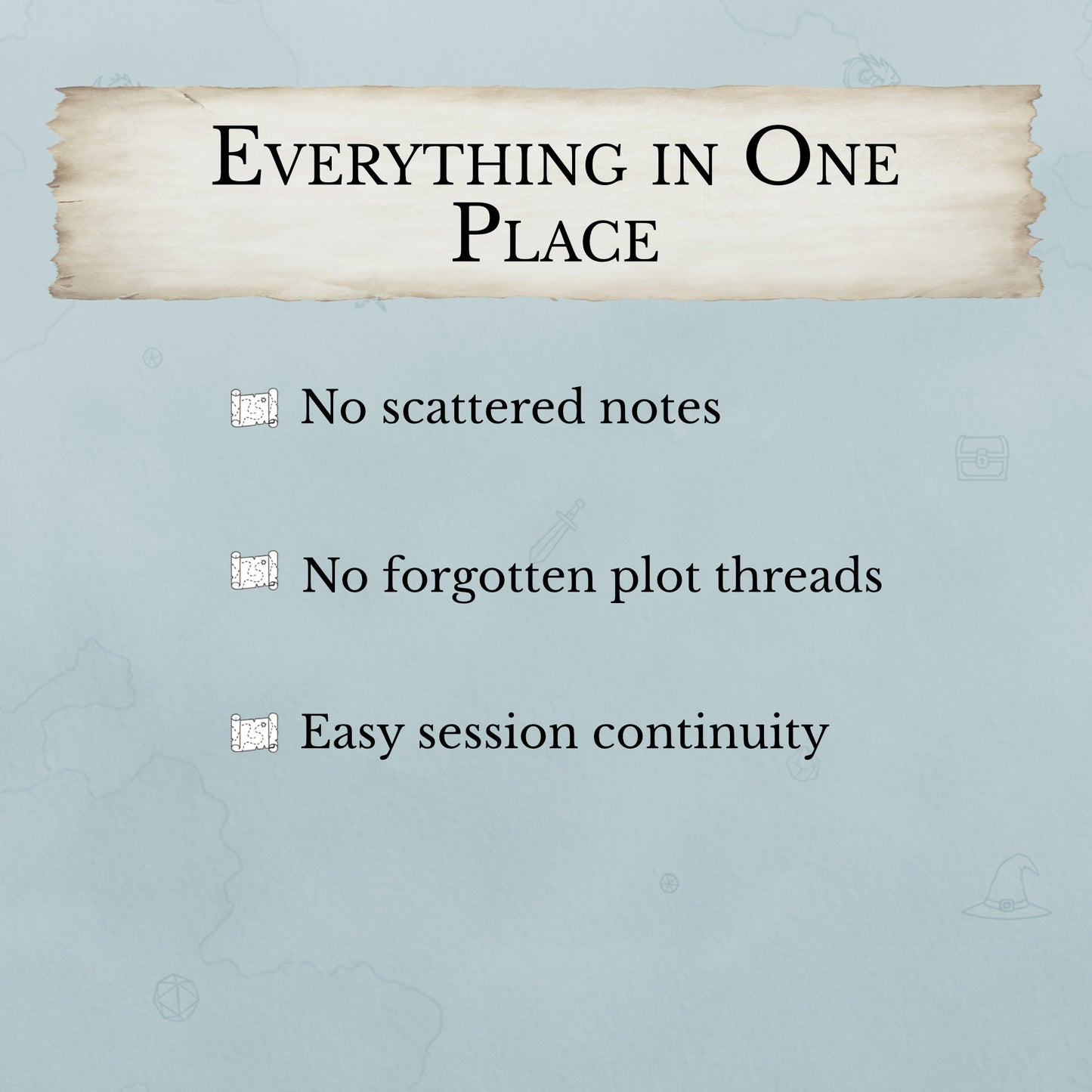 D&D session prep planner designed for fast note-taking during gameplay