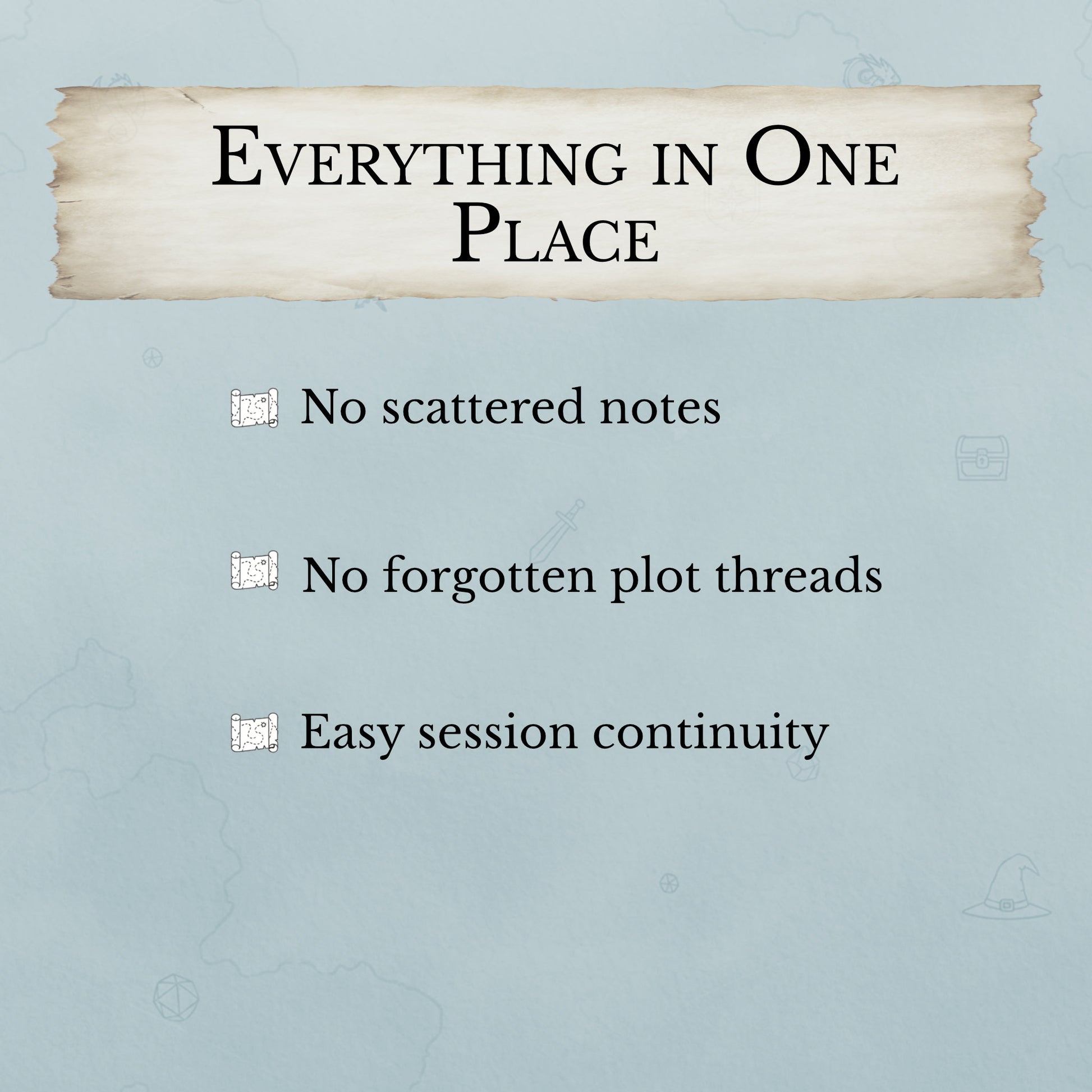 D&D session prep planner designed for fast note-taking during gameplay