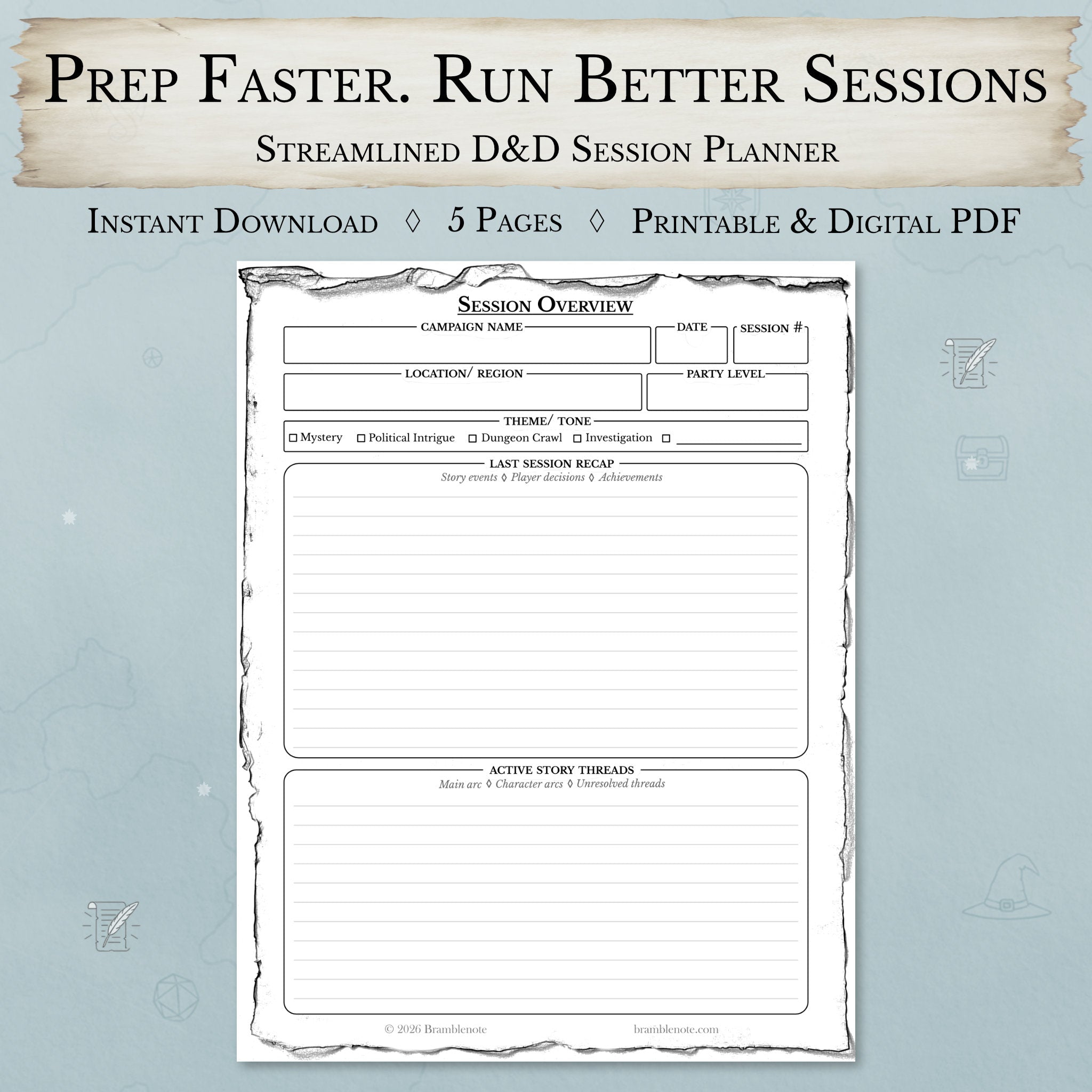 D&D Session Planner to Save Time | DM Prep Made Easy – Bramblenote