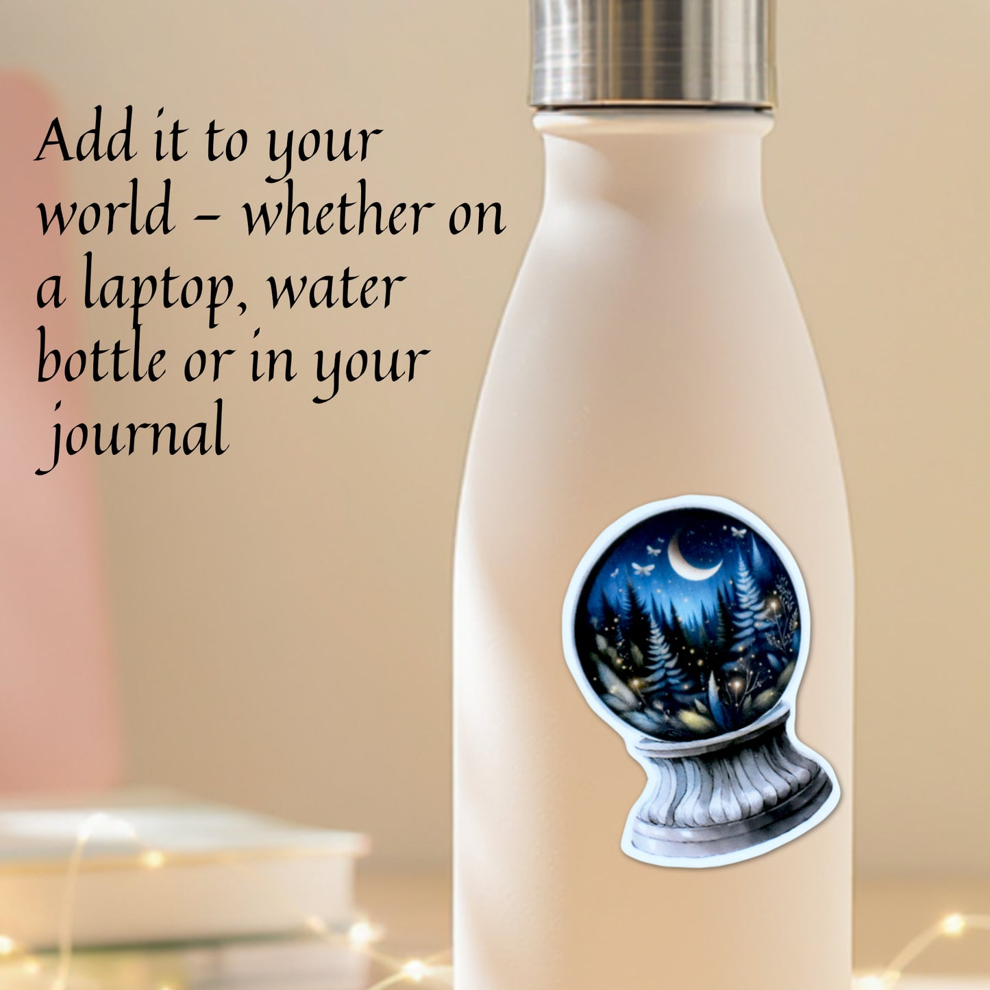 Glossy waterproof vinyl fantasy forest sticker for laptops and water bottles