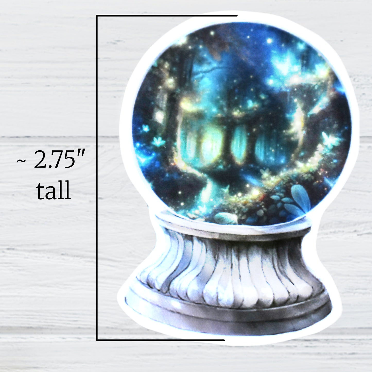 Magical crystal ball forest sticker for fantasy lovers and journalers