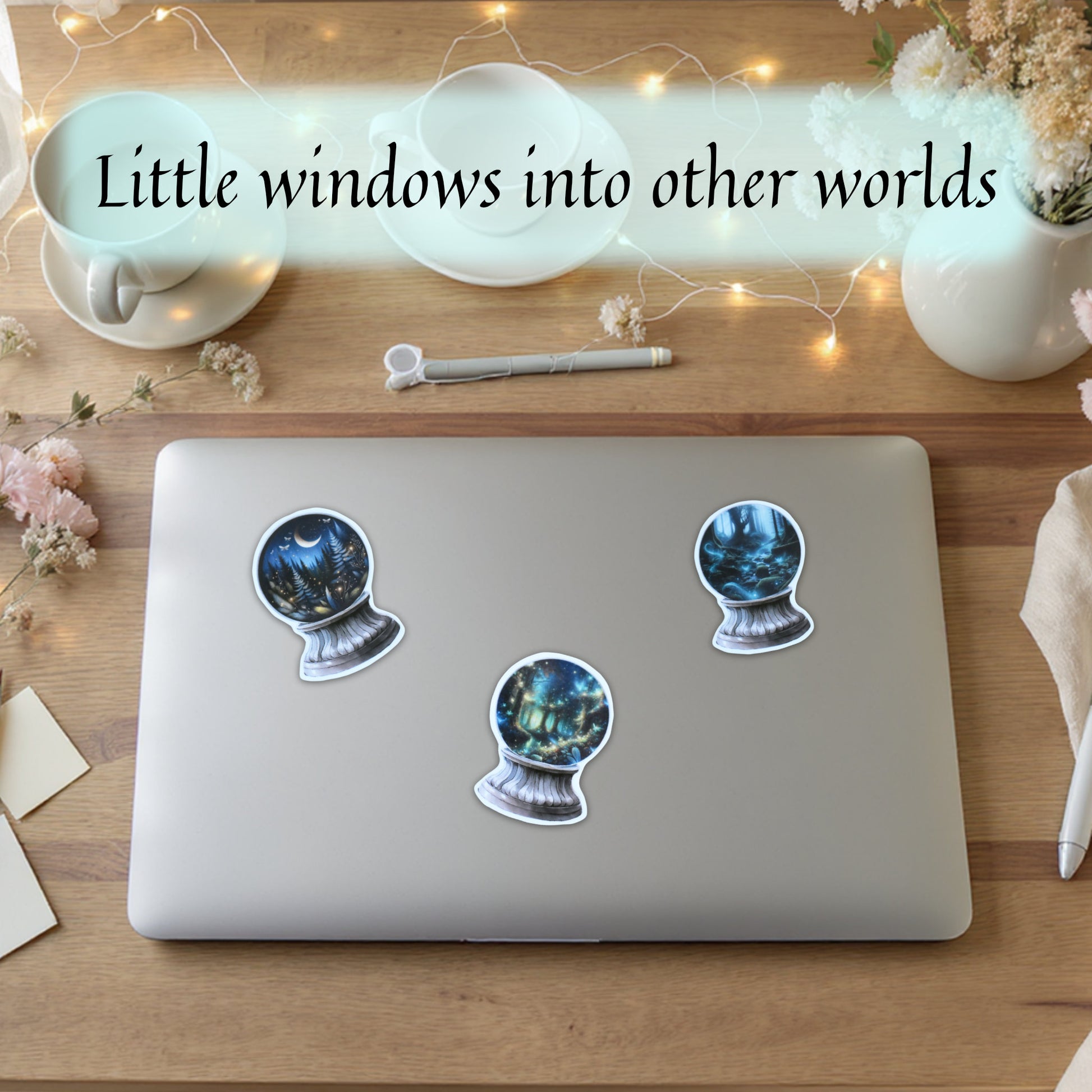 Fantasy crystal ball sticker set for journaling, scrapbooking, and stationery projects