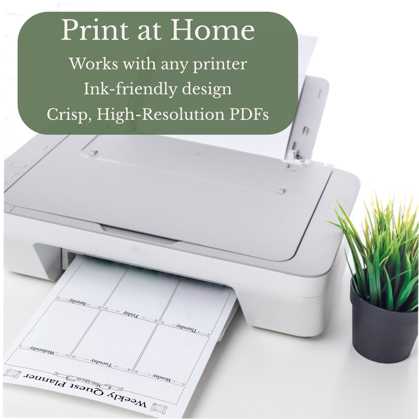 Print the weekly quest planner printable pdf at home.