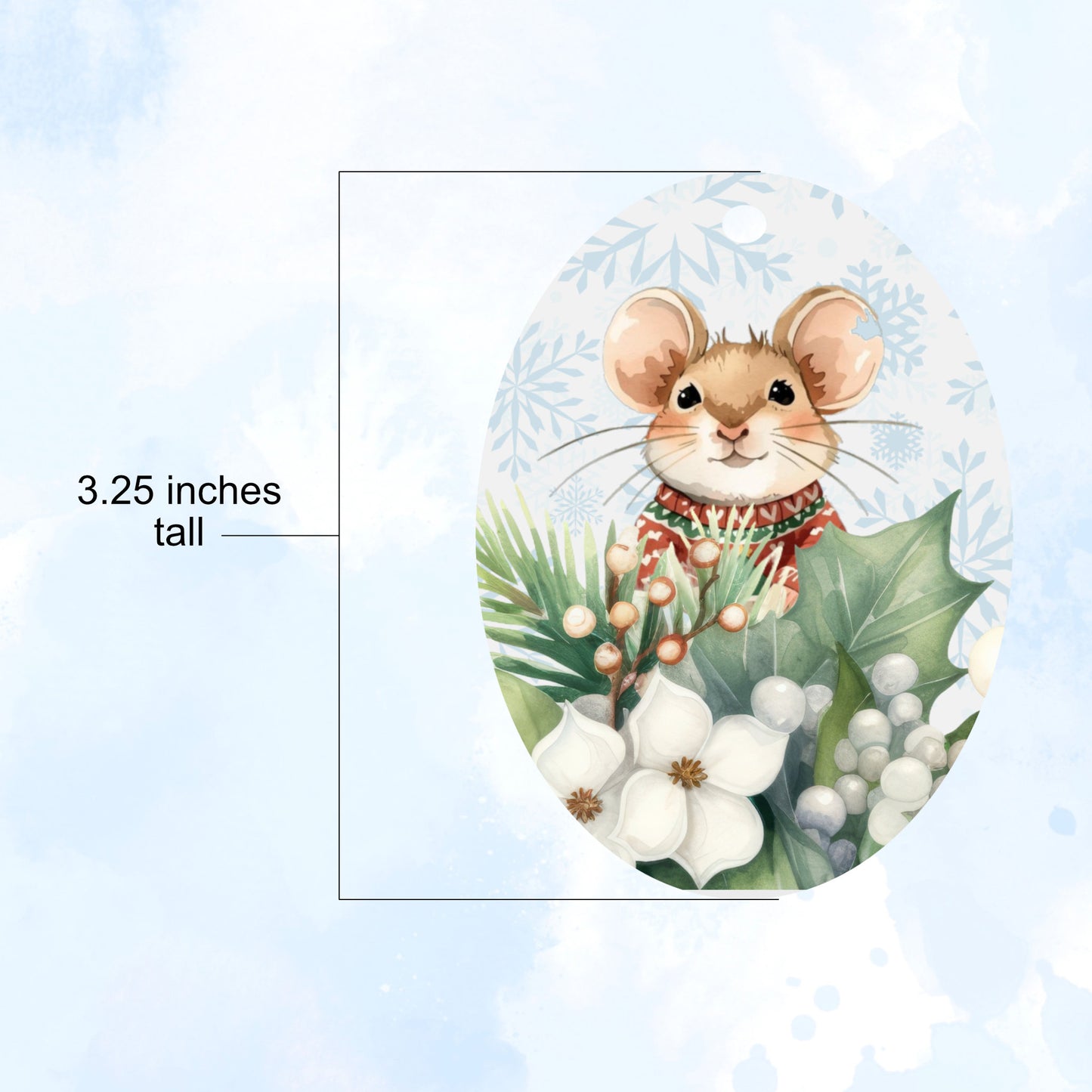 Holiday printable tags for presents.  The image shows the measurements of the individual gift tags.