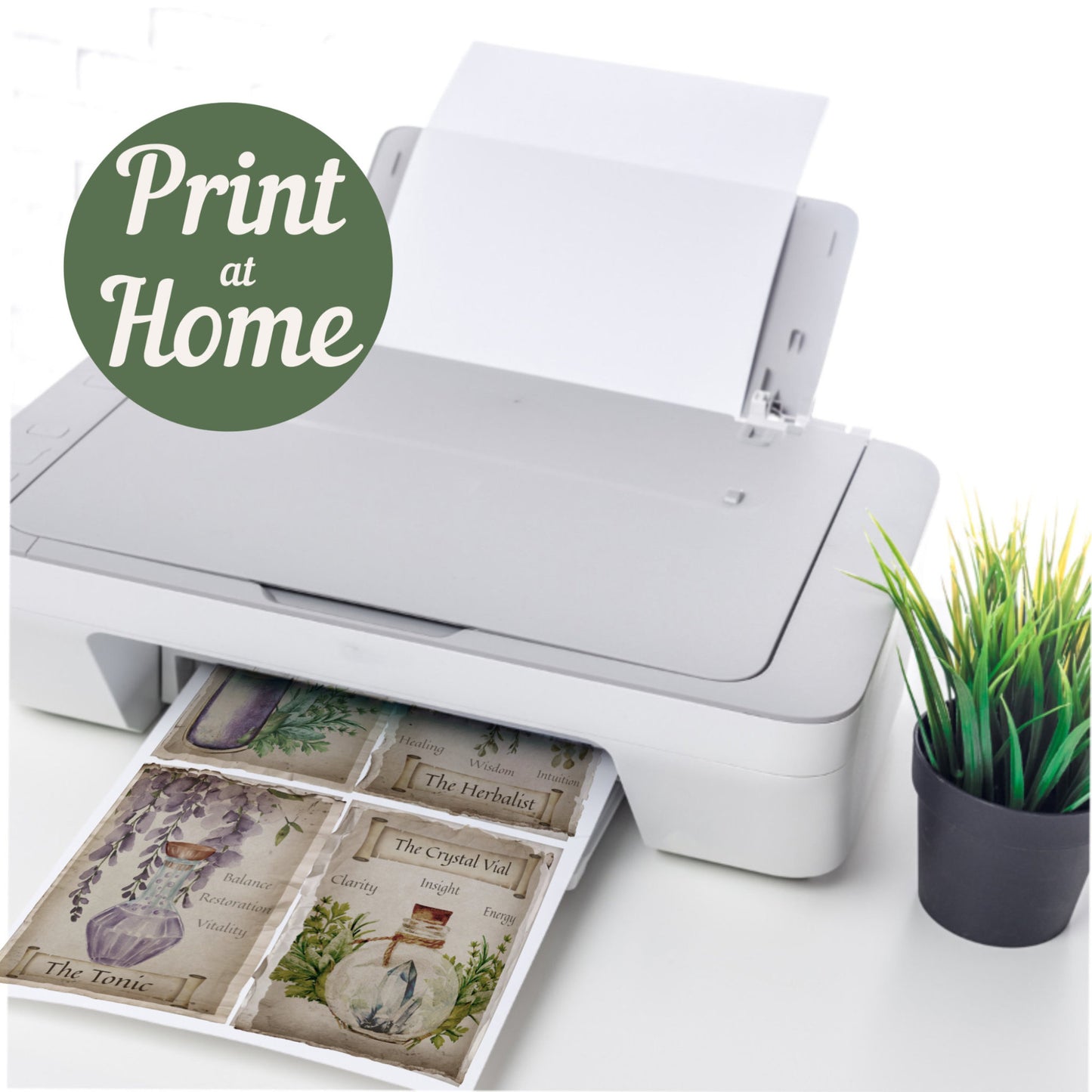 Home-print ready journal cards on cardstock, trimmed and layered into a dark academia junk journal spread